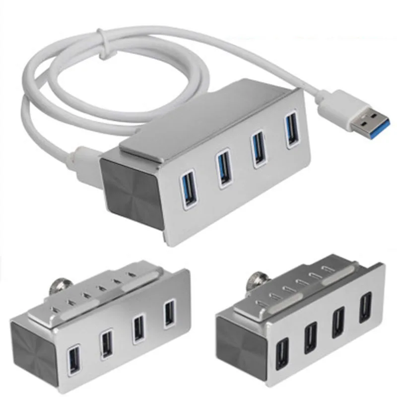 

USB HUB 3.0 Clip Hub 4 Ports Splitter with Power Adapter High Speed 5Gbps USB Splitter 3.0 HUB for PC Computer Accessories