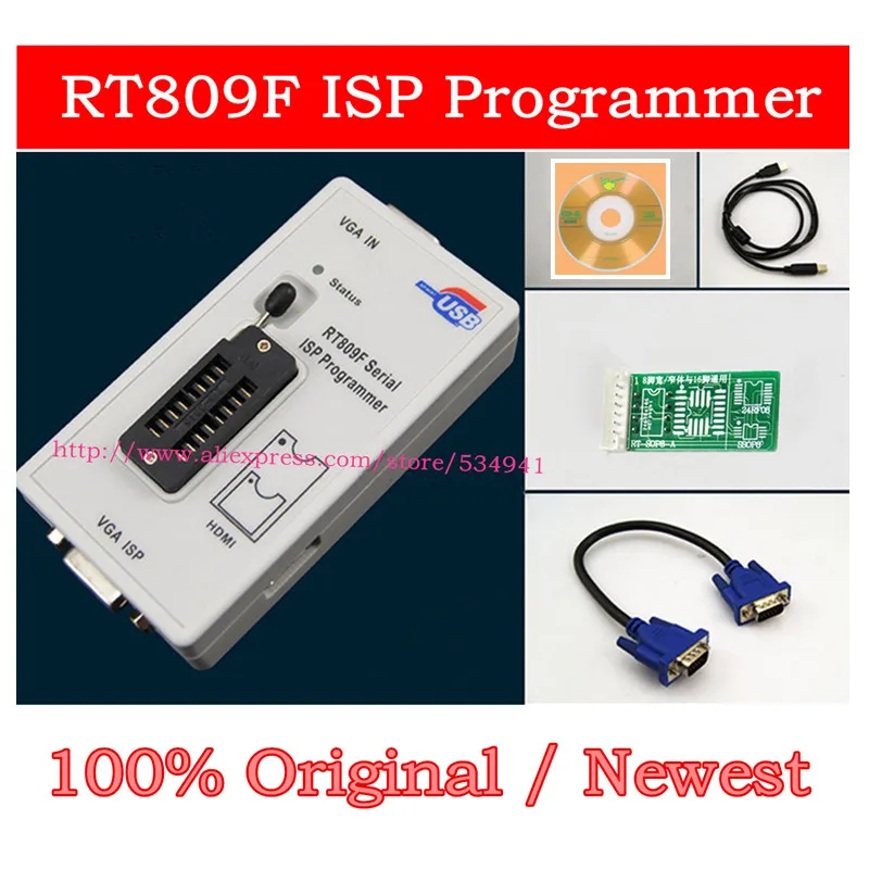 RT809F программатор+ 12 адаптеров+ sop8 IC клип+ CD+ 1,8 в/SOP8 адаптер VGA LCD ISP программатор адаптер универсальный программатор