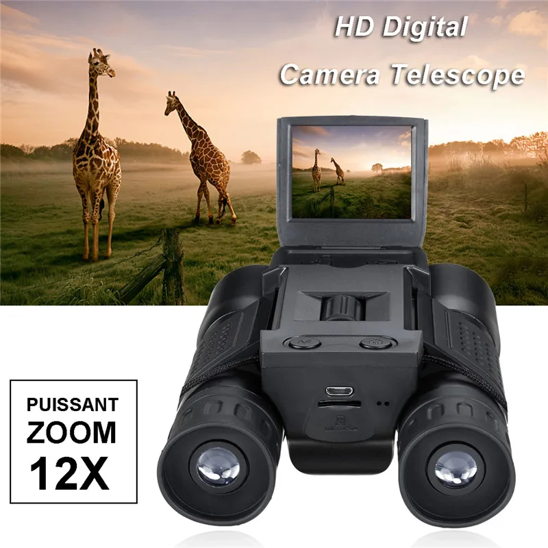 

1080p 5MP 12X HD Screen Digital Camera Telescope Binoculars Video Camera COMS USB Sensor With Recording Function