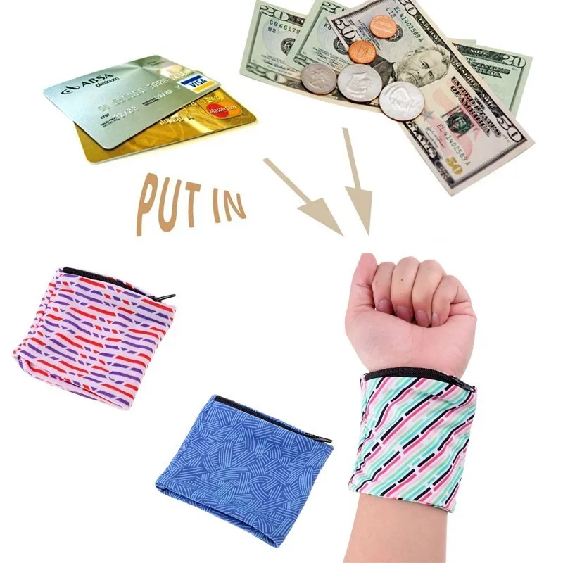 

Reflective Zipper Pocket Sport Wristband Cycling Running Wrist Wallet Coin Keys Storage Bag Wrist Support Wrap Strap Brace Pouch