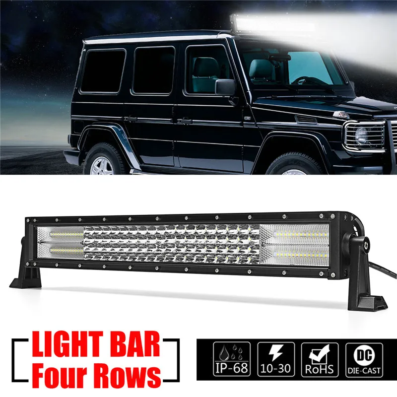 

22Inch LED Work Light Bar Waterproof Slim Spot Flood Driving Lamp 128LED Work Light For SUV Offroad Truck