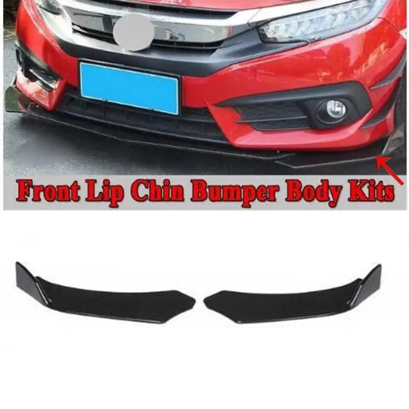 1 par de palas delanteras universales de plástico Deflector de Spoiler divisor difusor parachoques de cabeza inferior de doble cara GM pala frontal