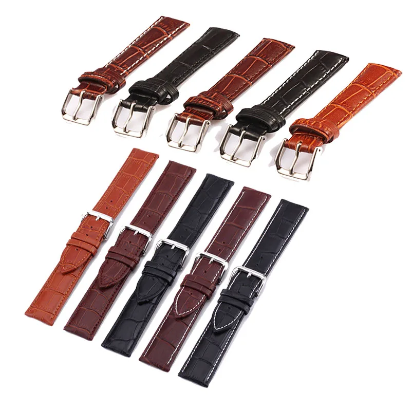 

Straps Watchbands 1PC Popular Crocodile Print High Quality Watch Band Hot Sale High Quality 12-24mm Leather Watch Accessories