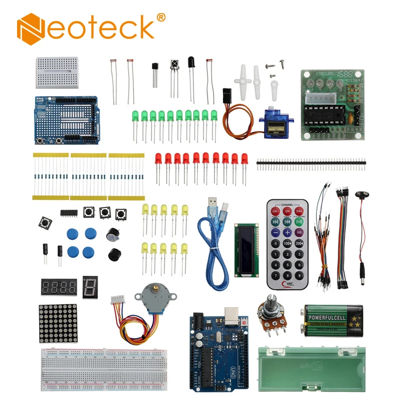 Crazy Sale SDJ Neoteck 96 in 1 Lab Project Fit for Beginner DIY UNO R3 1602 LCD Starter Arduino Nano Mega 2560 