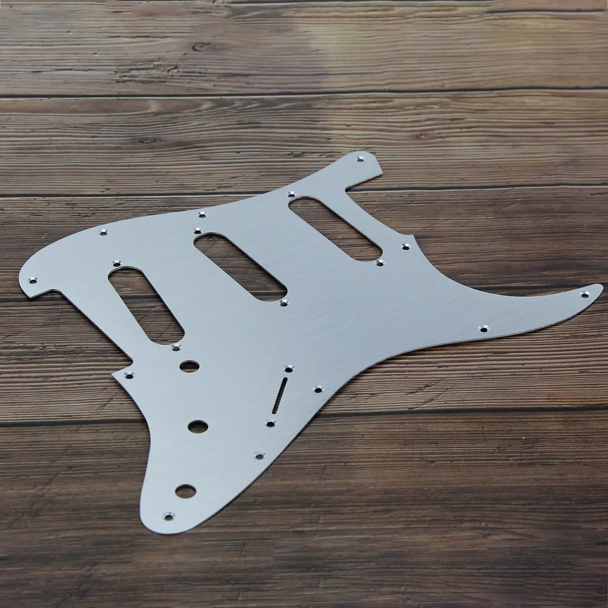 FLEOR aluminum Metal Pickguard 11 Hole электрогитара накладка SSS Strat с винтами для гитарной пластины, серебряный цвет