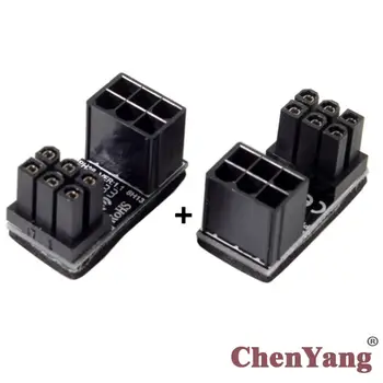 

10pcs/lot 6pin Male 180 Degree AngledPower to ATX 6Pin Female Adapter for Desktops Graphics Card