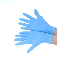 100 пар Одноразовые Синие нитриловые перчатки одноразовые силиконовые мундштуки безопасности труда защитные перчатки