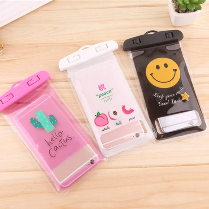 

Mobile Phone Waterproof Protect Phone Accessories Cartoon Pattern Transparent Bag Tight Sealing Outdoor Swimming Tools