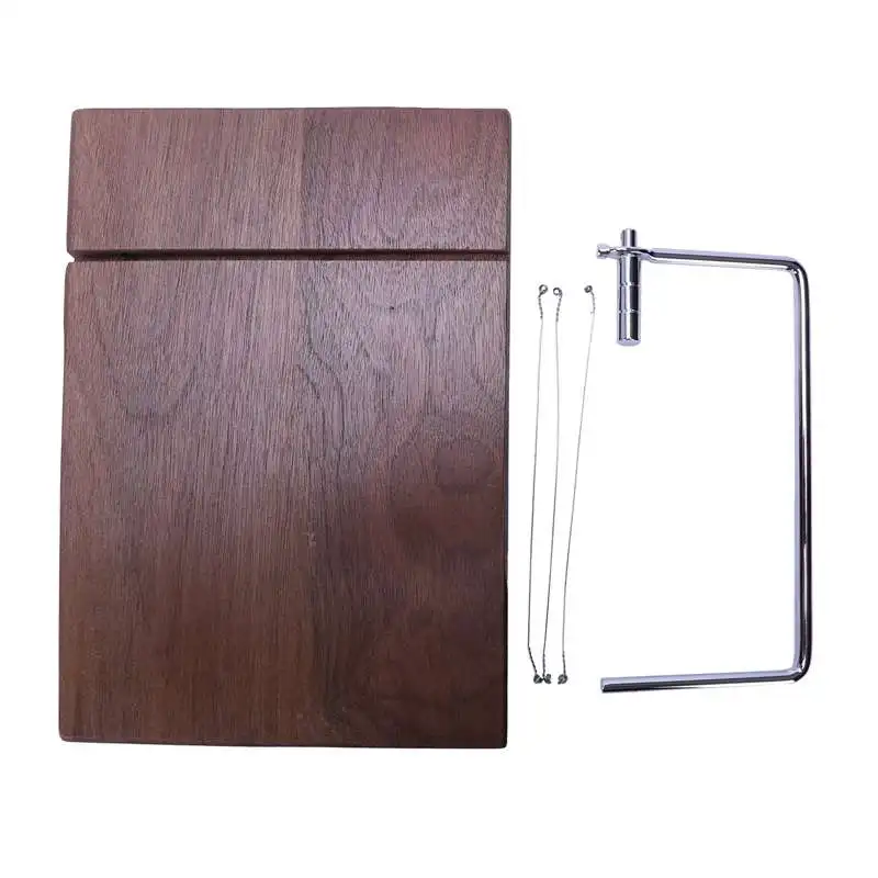 Cheese Slicer Butter Cutting Board Walnut Logs Wood Table Knife Cooking Baking |