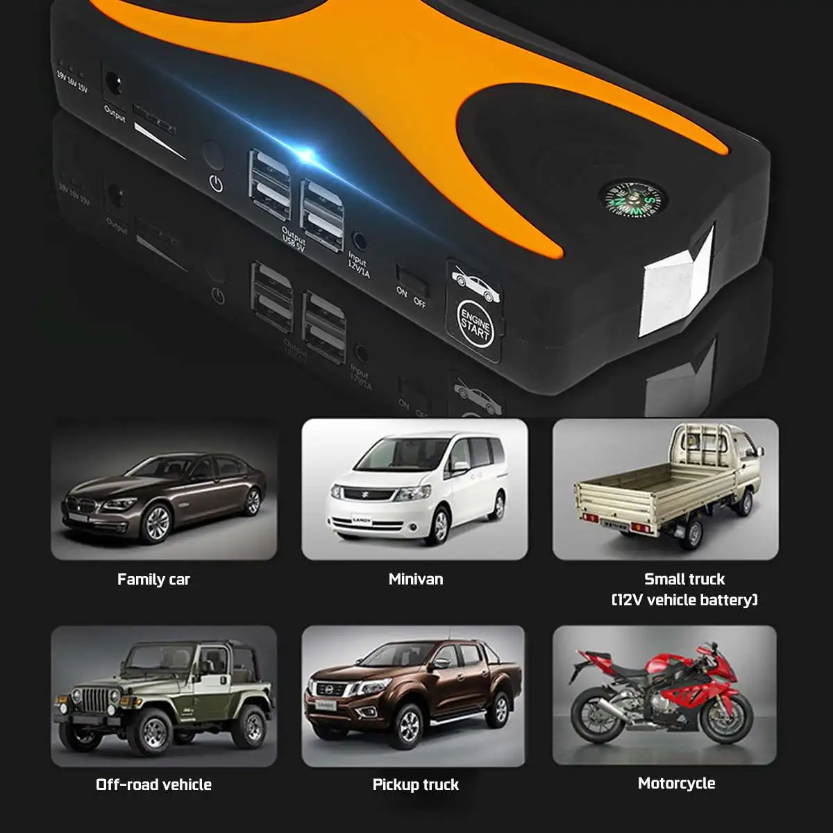  Car Jump Starter 99900mAh 15V 4USB 900A Portable Car Battery Booster Charger Booster Emergency Powe