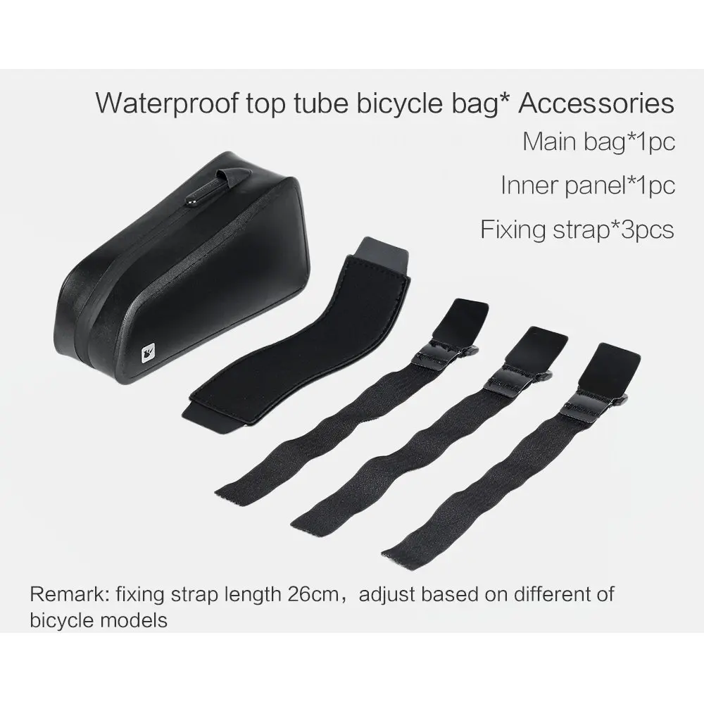 Cheap Rhinowalk Bicycle Bag Waterproof Cycling Top Front Tube Frame Bag Large Capacity MTB Road Bicycle Pannier Black Bike Accessories 4