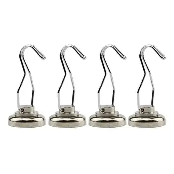 

4Pcs 360 Degree Swivel Magnetic Hooks Heavy Duty Magnets Key Holder Refrigerator Magnet Hangers Holders for for Home Kitchen