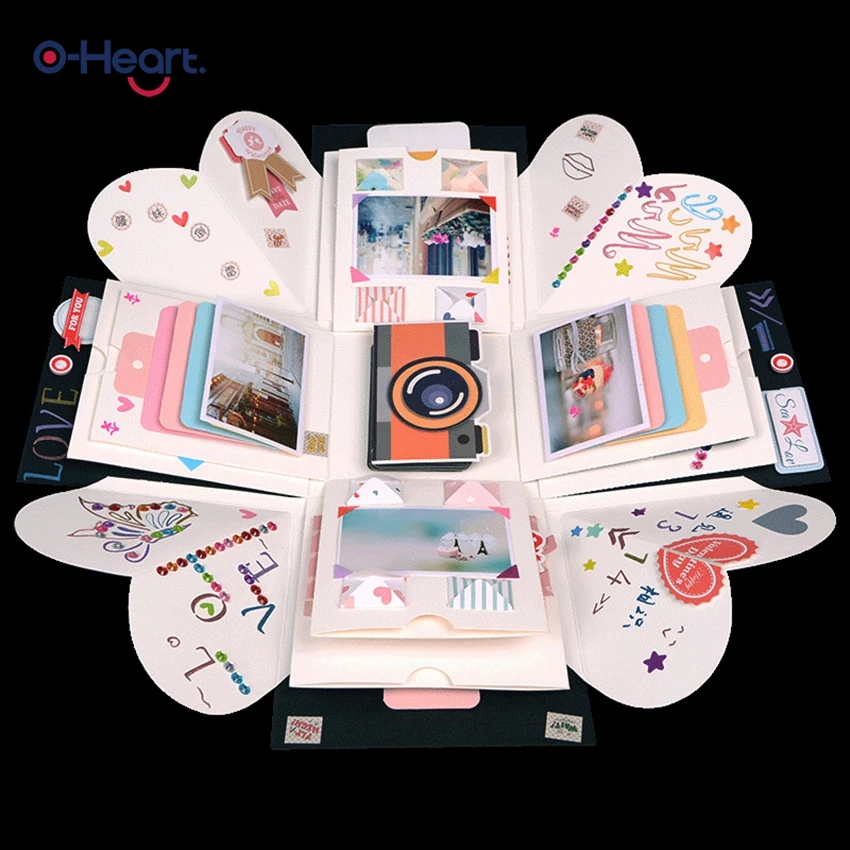 OHEART DIY сюрприз любовь взрыв коробка подарок для юбилея скрапбук Фотоальбом на