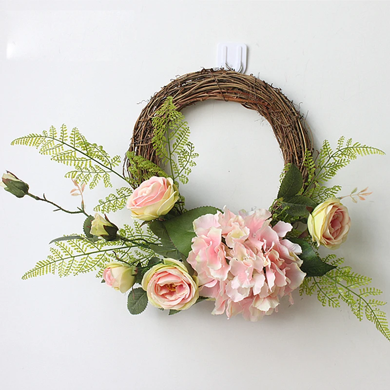 Buy Artificial Wreaths Silk Rose Flower Romantic