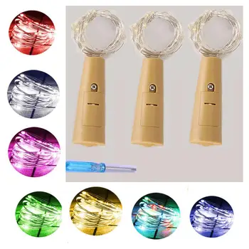 

3Pcs 2M 20LEDs Bottle Stopper String Light with 3 Lighting Modes (Normally Quick Slow Flashing)