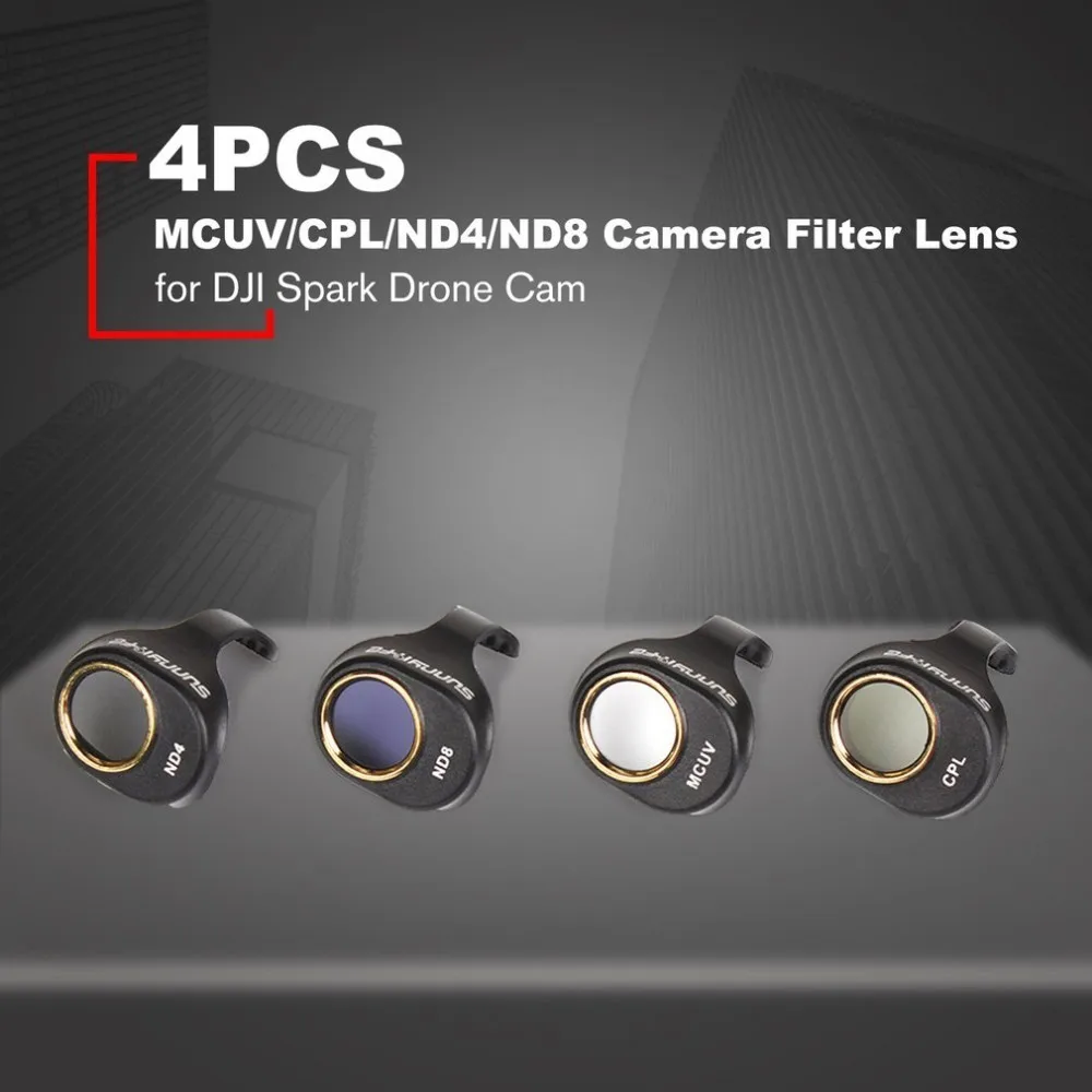 

4pcs Sunnylife MCUV/CPL/ND4/ND8 Camera Filter Circular Polarizer Neutral Density Lens for DJI Spark Drone Qudcopter Cam