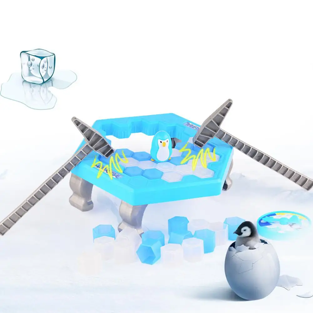

None Penguin Ice Kids Puzzle Game Break Ice Block Hammer Trap Party Toy