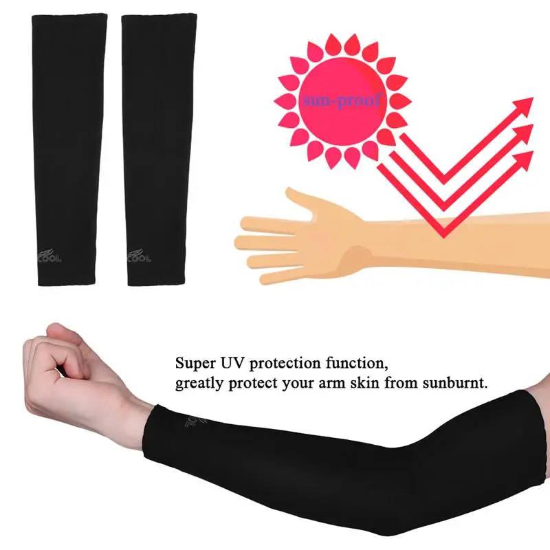 

1 Pair Ice Arm Sleeve for Man Women Unisex Sun Protection UV Fingerless Cooling Cover Arm Gloves Anti Slip Outdoors