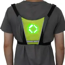 Мужской велосипедный жилет, светодиодный, беспроводной, безопасный, сигнальный светильник, жилет для езды на велосипеде, ночной Предупреждение ющий рюкзак, направляющий светильник