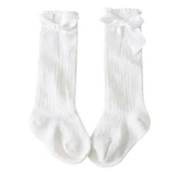 

Kidlove Newborn Baby Combed Cotton Baby Solid Color Socks Cute Bowknot Design Middle Size Princess Socks