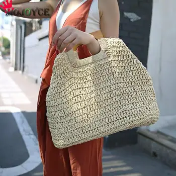

2020 New Fashion Straw Handbags Women Summer Beach Bag Rattan Bag Handmade Vintage Woven Handbag For Women