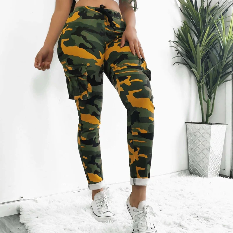 Women's Cargo Trousers Sport Fitness Slim Pants Military Army Combat Camo Jeans 