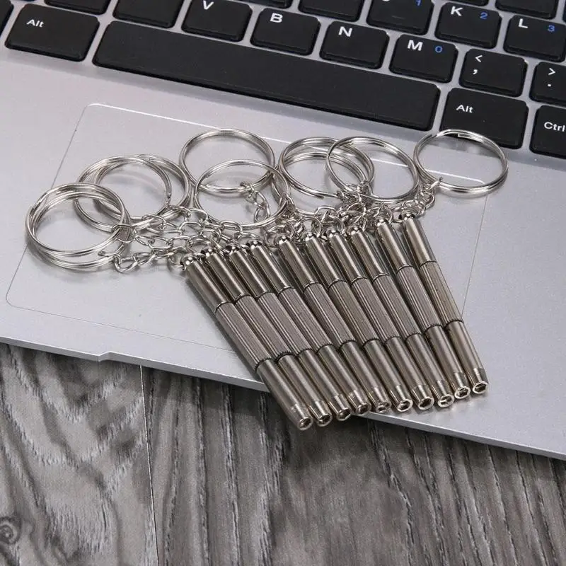 

10pcs 3 in 1 Multifunctional Portable Glasses Screwdriver Sunglasses Watch Repair Kit with Keychain Hand Tools