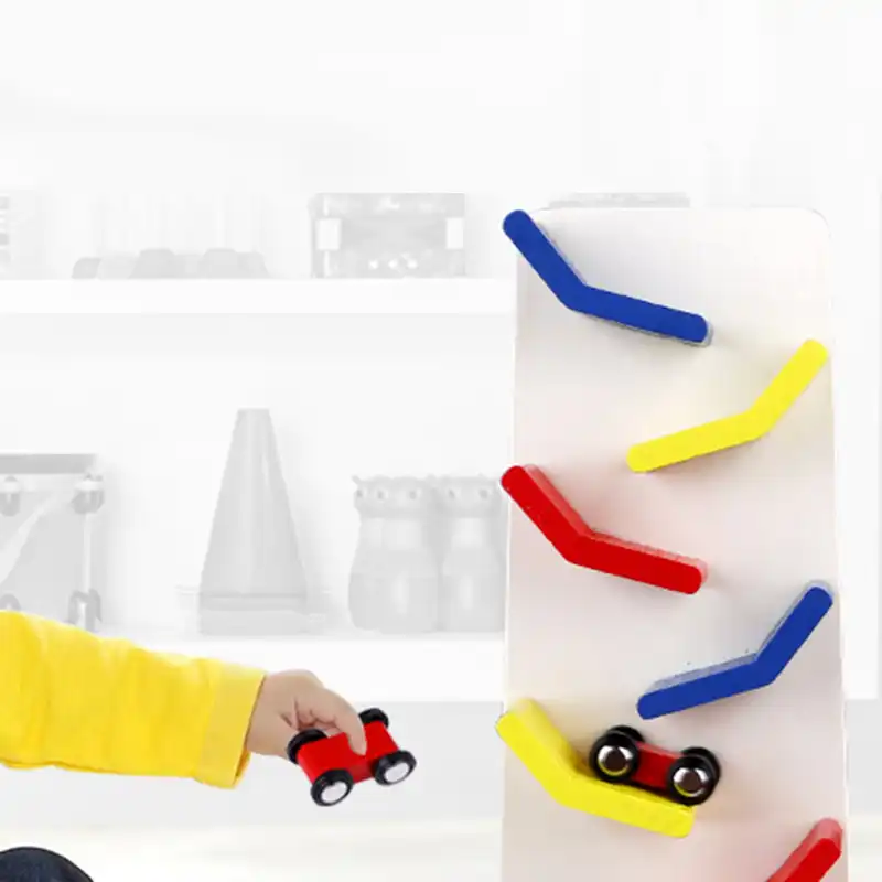 wooden zig zag car track