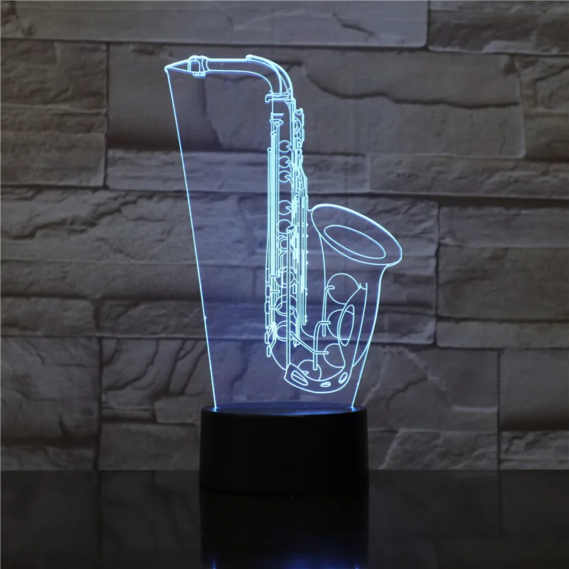 Saxphone настольная лампа 3D Светодиодная Ночная Sax музыкальный инструмент