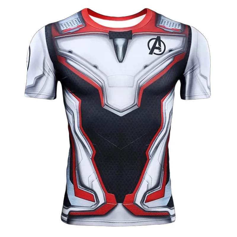 

Avengers 4 Endgame Quantum War 3D Printed T shirts Men Compression Shirt Iron man Cosplay Costume short Sleeve Tops For Male