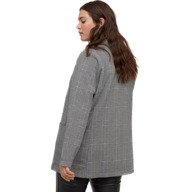 Online Kissmilk Office Professional Uniform Style Simple Solid Color Temperament Retro Plaid Large Size Slim Lapels One Button Blazer