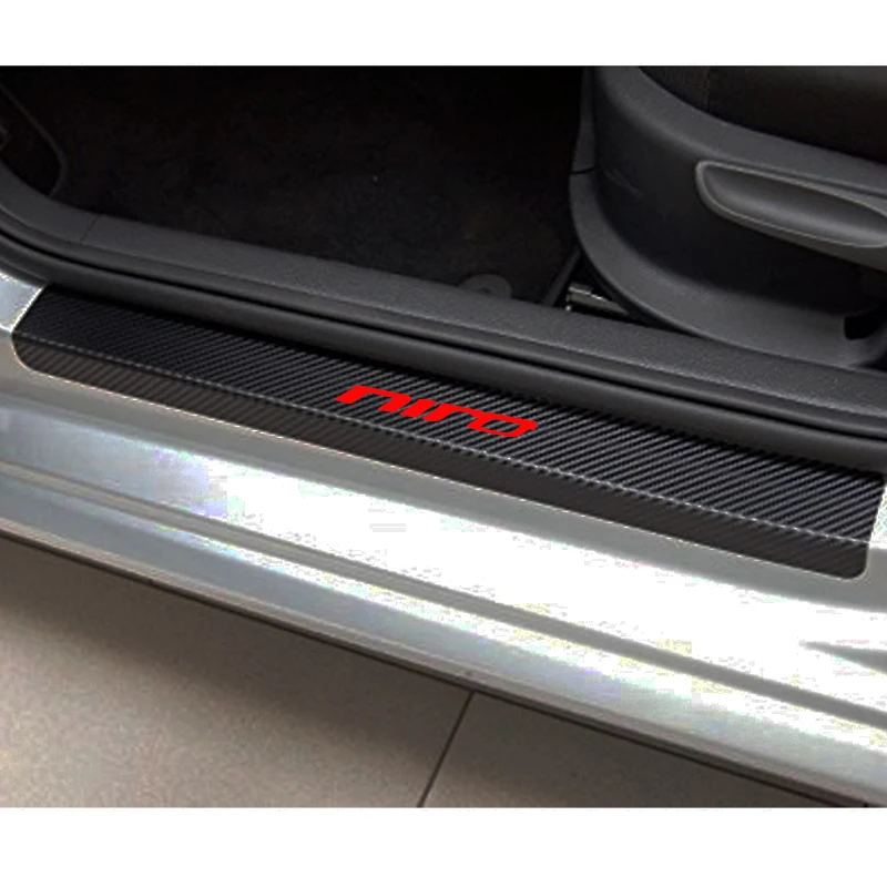 4 шт. порога протектор Стикеры углеволоконная виниловая Стикеры для Kia Ниро автомобильные аксессуары
