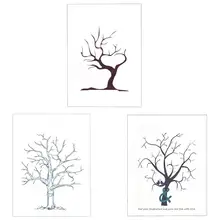 DIY пользовательский отпечаток пальца дерево с отпечатками пальцев Пасхальный детский душ День рождения Свадебные украшения вечерние книги для гостей