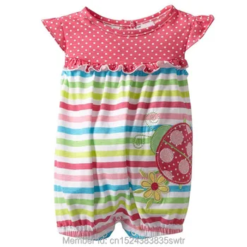 

New 2019 Summer 100% Cotton Ropa Bebe Brand Newborn Baby Girls Clothing Creeper Jumpsuit Short Sleeve Rompers Baby Girls Clothes