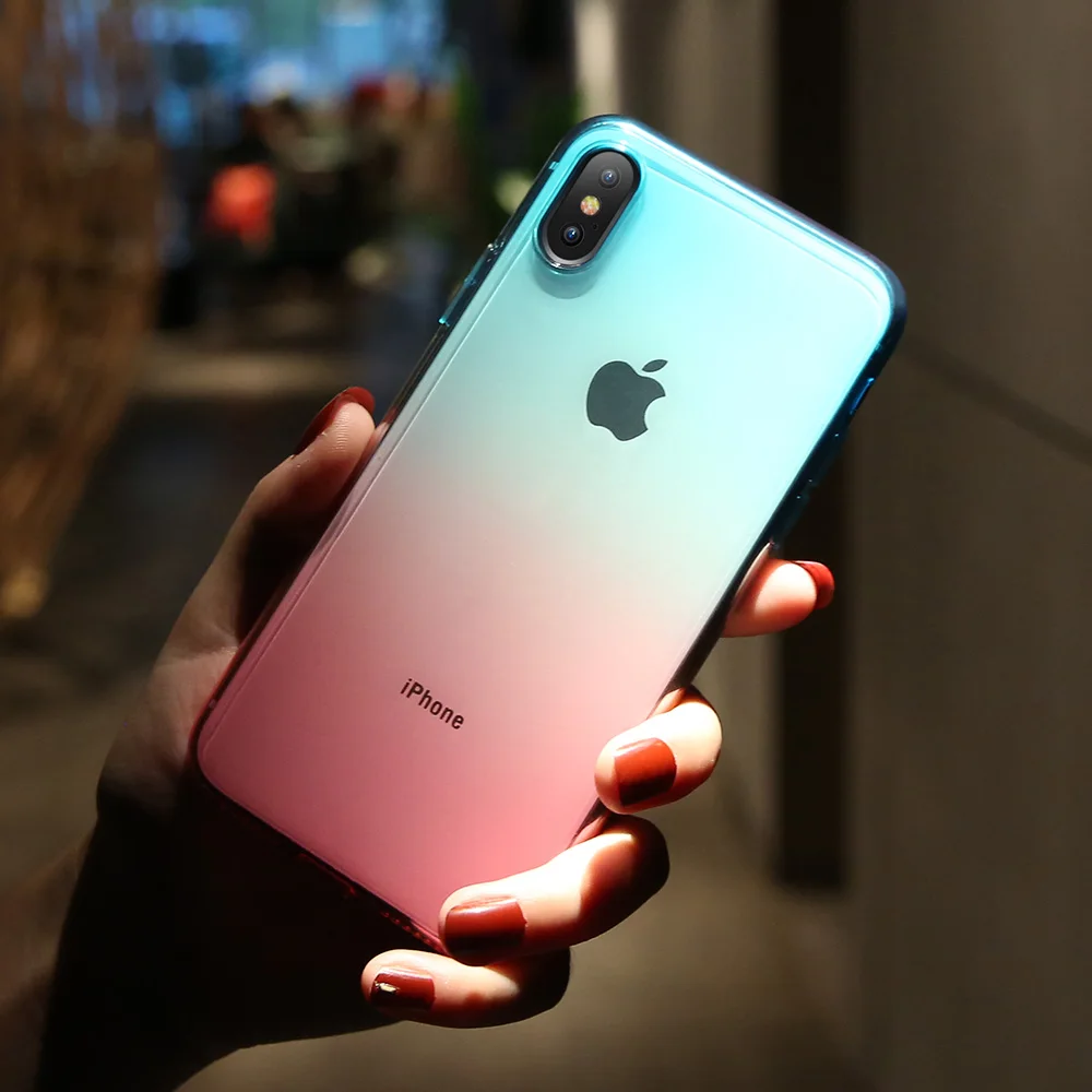 KISSCASE градиентный чехол для iPhone 11 6 6 S 7 8 Plus X XR XS Max Ультратонкий силиконовый чехол для iPhone 5S, se 11 Pro Max