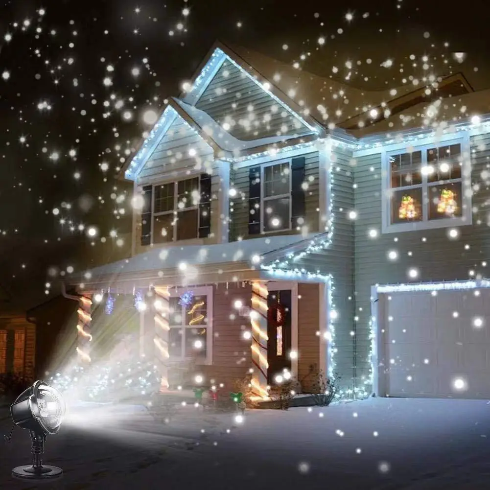 SOLLED LED Waterproof Snowfall Light Projector with Remote Control Snow Falling Light for Indoor Outdoor Christmas Halloween