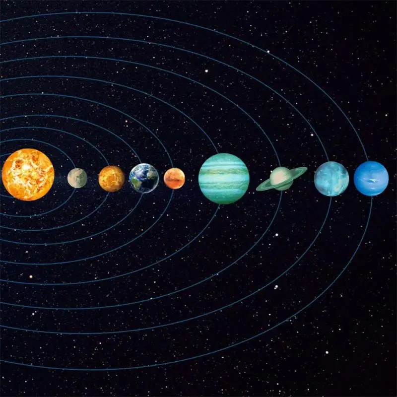 9 шт./компл. космический девять планет наклейки на стену Солнечный Системы звезды светящиеся наклейки большой люминесцентные Наклейки на стены для домашнего декора
