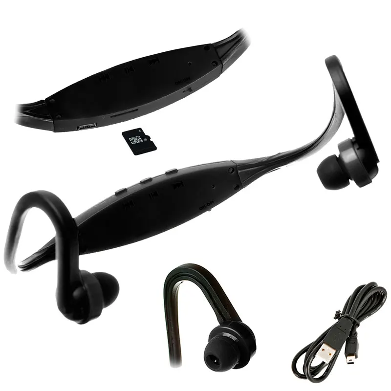 OcioDual Auriculares воспроизводит MP3 Deportivos Sin кабели Micro SD USB Радио FM Спорт Негро бег con Negros