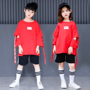 

Songyuexia New Kids Hip-hop Show Suit for Boys, Korean Jazz Dance Suit for Girls, Hiphop Dance Suit for Children
