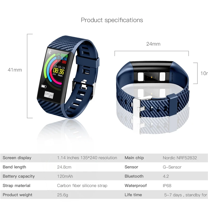 Dt58 Thin Smart Bracelet Women Band Heart Rate Color Screen Wristband Watches Waterproof Activity Fitness Tracker Smartwatch