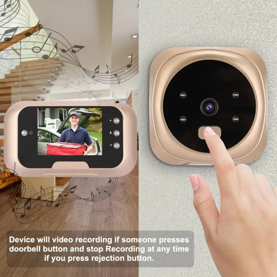 

smart doorbell 3.0 Inches Wireless Visual Video Peephole Viewer Electronic Night Vision Camera 110-240V