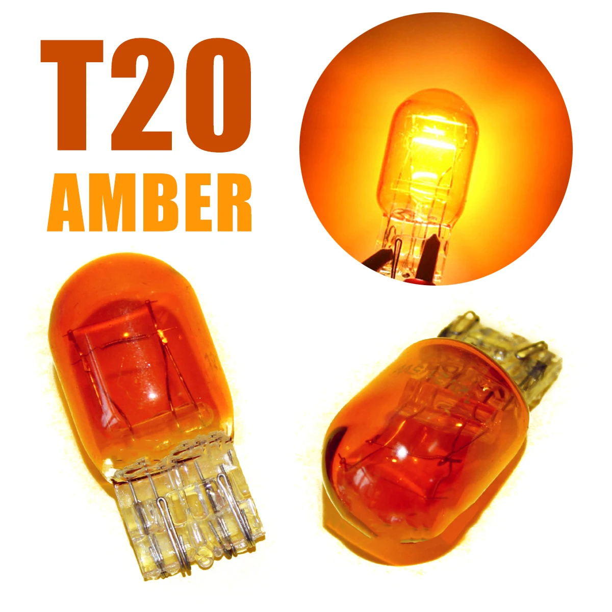 

Mayitr 2pcs 12V W21/5W T20 Dual Filament Light 7443 Amber Car DRL Side Signal Light Bulb for Car Brake Stop Indicator Lights