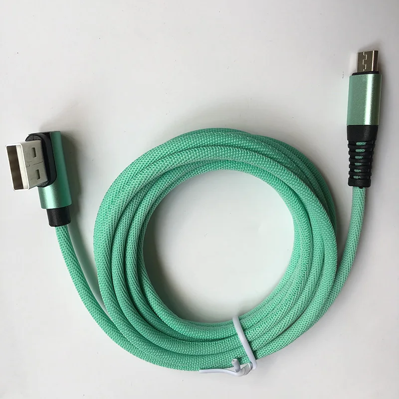 KKREFF 2 м 90 градусов цветной тканевый плетеный провод Micro USB кабель для samsung J4 J5 J6 J7 Xiaomi Redmi Note 5 зарядный кабель