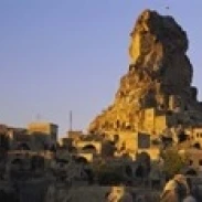 Low angle view of a rock formation in village Cappadocia Turkey Poster Print (18 x 6) | Дом и сад
