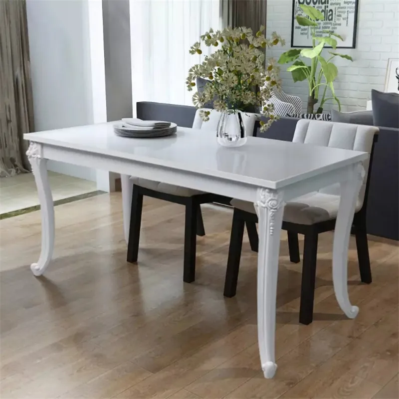 Durable White Dining Table 120x70x76 Cm High Gloss Manufactured From
Medium Density Fibreboard Dining Room Furniture For Home