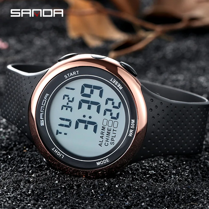 

SANDA Fashion LED Men Sports Watches 30M Waterproof Digital Watch Luminous Week Month Display Calendar Chronograph Alarm Clock