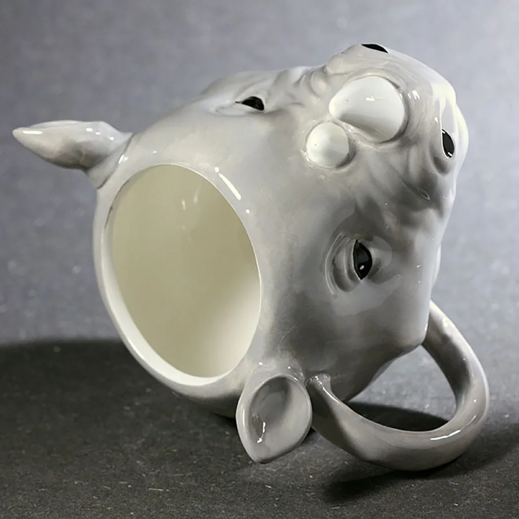 Керамическая кружка с ручной росписью креативная 3D Рисунок носорогов