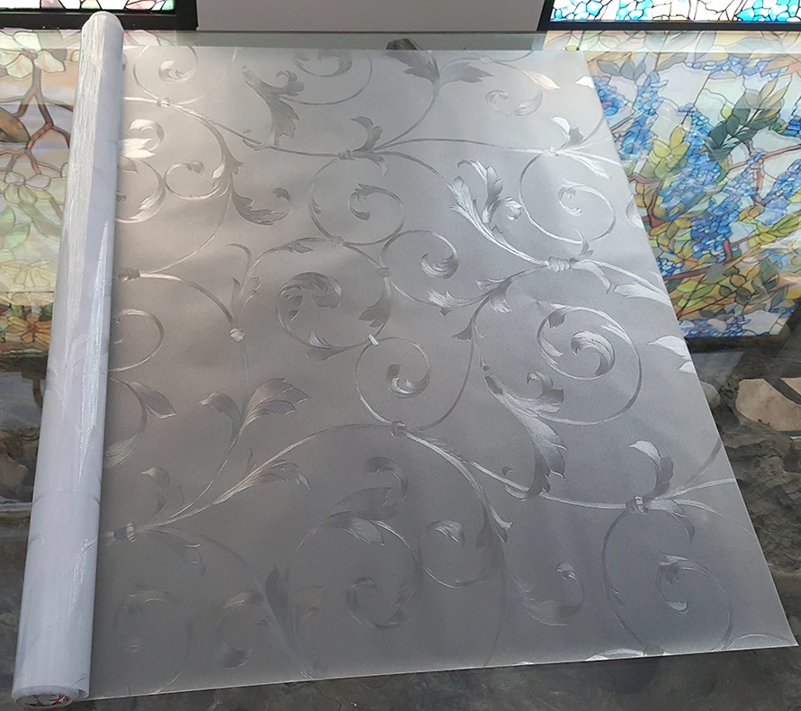 Серебряная железная художественная пленка с рисунком, витражные стекла, непрозрачные матовые оконные пленки, виниловые статические самоклеющиеся наклейки на стекло