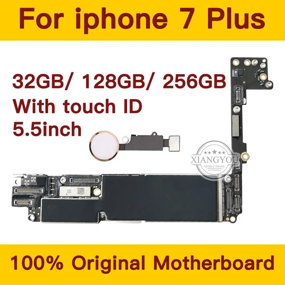 Для iPhone 7 Plus материнская плата с Touch ID чипами оригинальная разблокированная 32 ГБ 128