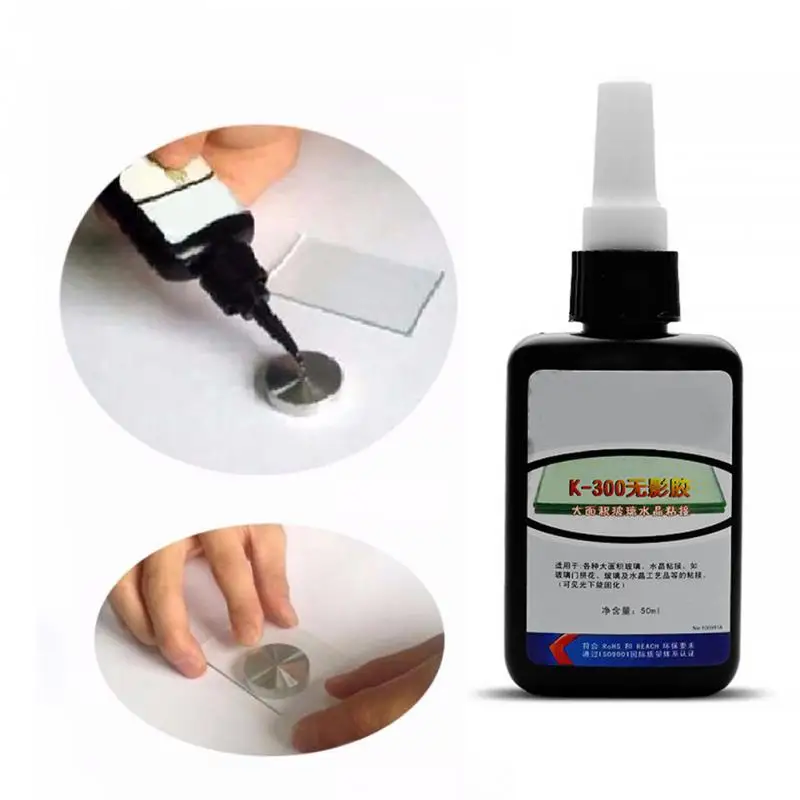 

50ml/Bottle K-300 UV Glue Curing Laser Adhesive Large Area Glass Bonding Glue Glass Crystal Crafts Shadowless Glue